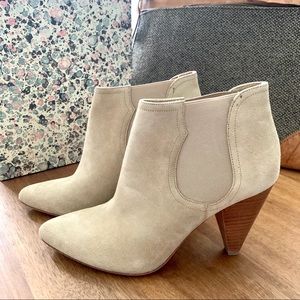 JOIE Barleena Suede Cone-heel Booties In Sand, 39